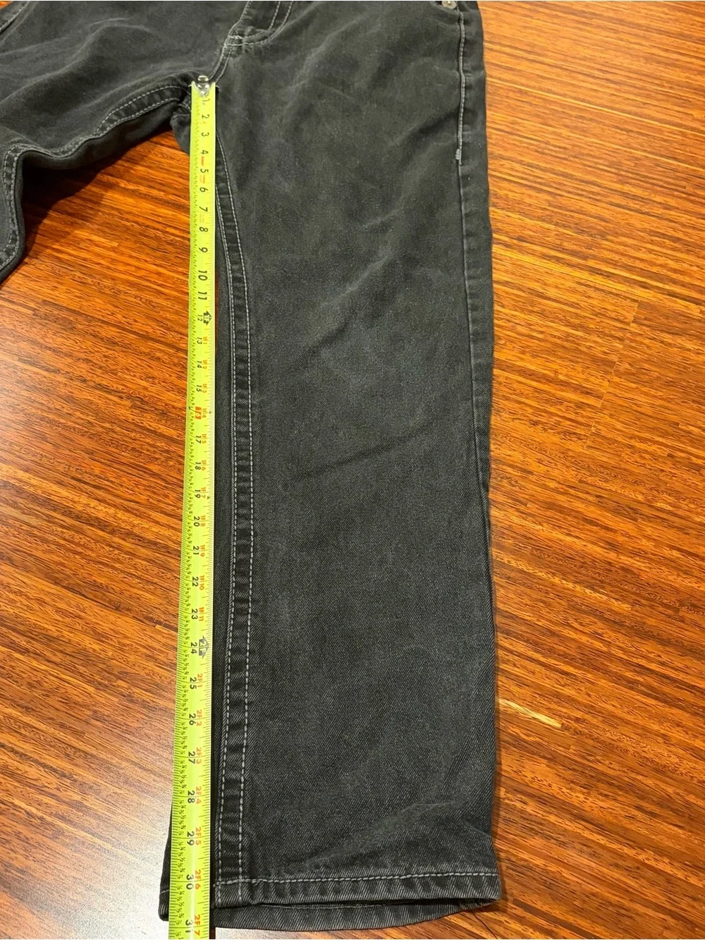 Vintage True Religion Ricky Black Big T Denim Jeans Mens Size 36x32 Flap Pocket